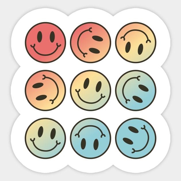 Smiley Face Pattern Sticker by Taylor Thompson Art